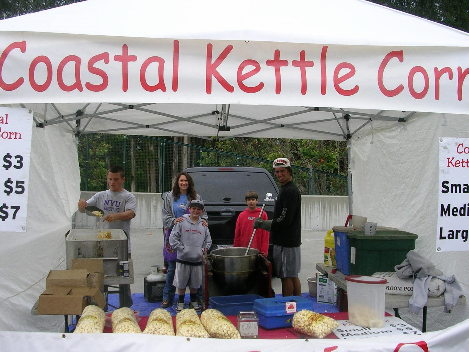 The Powell family at their Coastal Kettle Corn booth